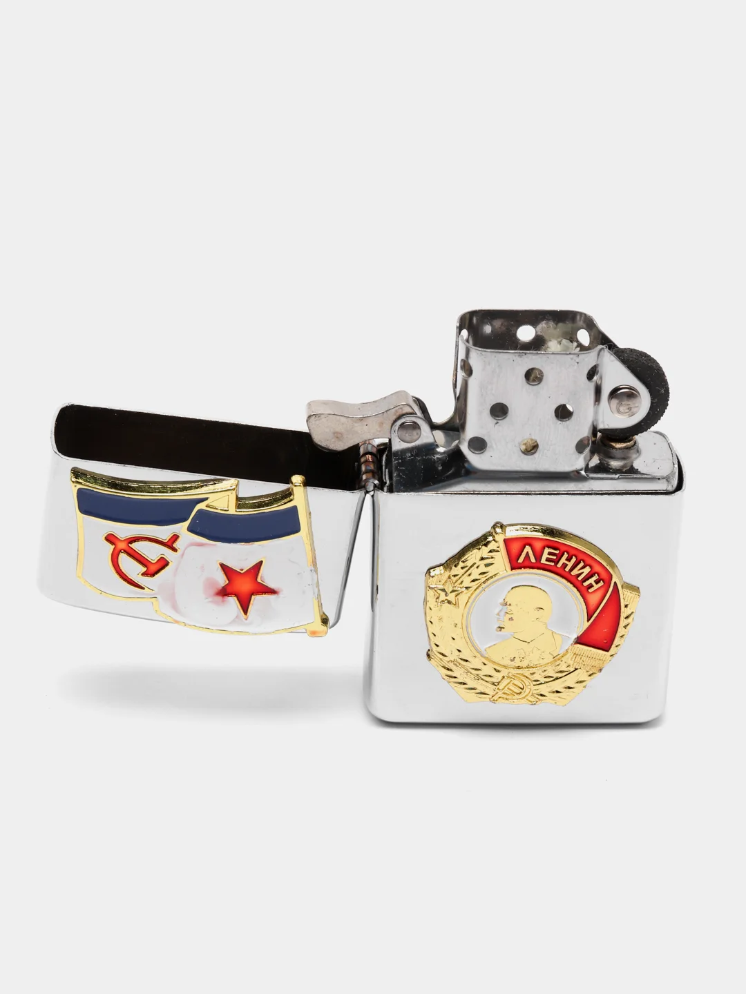 Синий бензиновая зажигалка "СССР, орден Ленина"