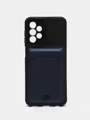 Темно-синий чехол Samsung Galaxy A23 (Самсунг Галакси А23), силиконовый с карманом для карты