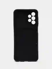Темно-синий чехол Samsung Galaxy A23 (Самсунг Галакси А23), силиконовый с карманом для карты