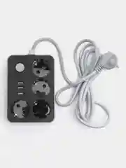 Черный сетевой фильтр с USB разъемами, удлинитель с USB портами