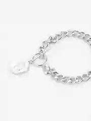 Серебряный набор браслетов "Цепь", 4 штуки