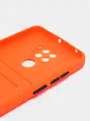 Оранжевый силиконовый чехол для Xiaomi Redmi Note 9 (Сяоми Ноут 9), с карманом для карт, прозрачный
