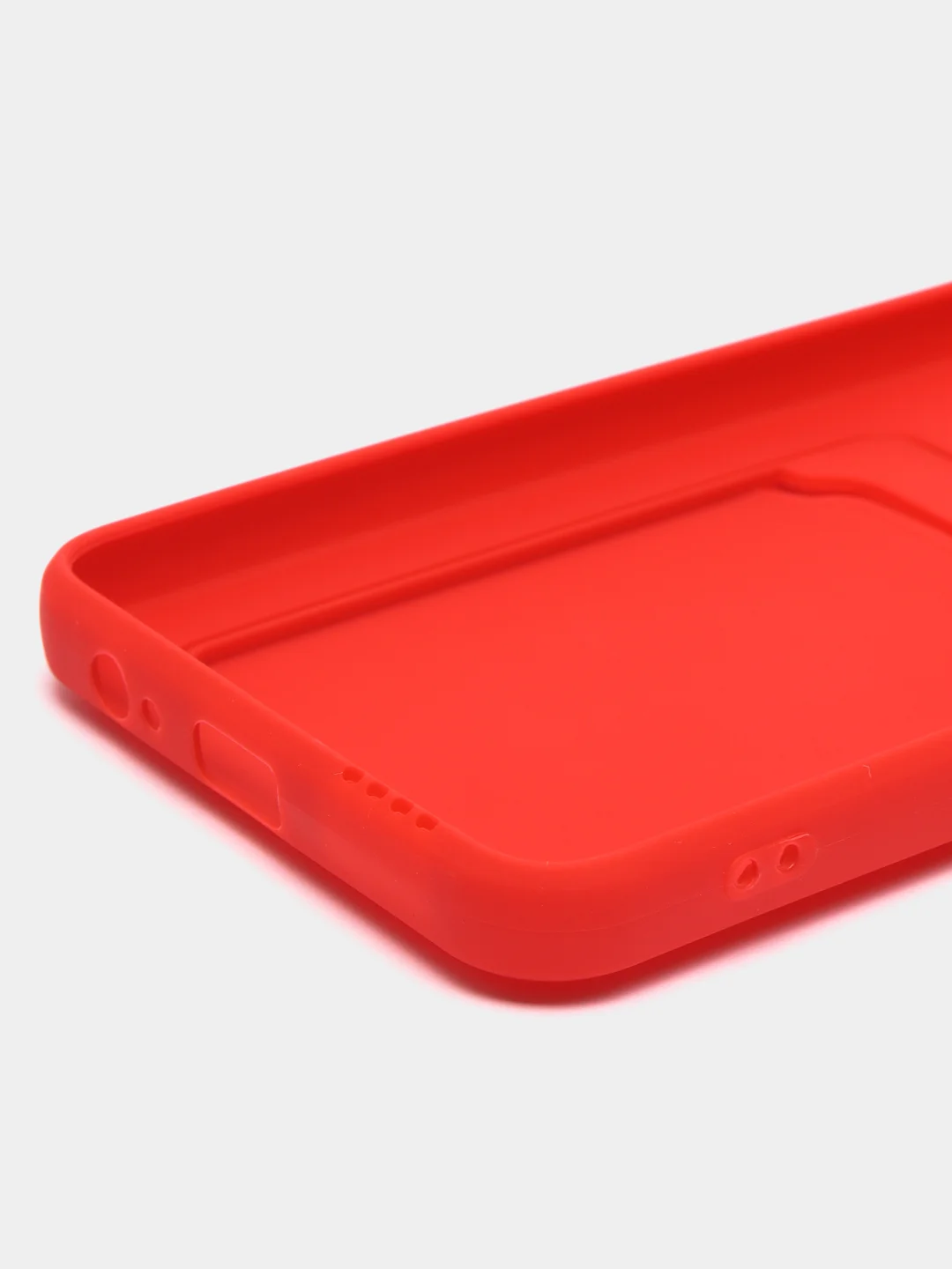 Красный силиконовый чехол для Xiaomi Redmi Note 9 (Сяоми Ноут 9), с карманом для карт, прозрачный