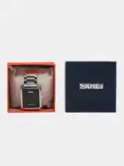 Серебряный мужские наручные цифровые Led часы Skmei 1505 в подарочной упаковке