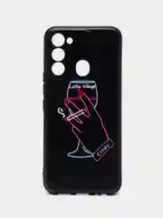 Голубой силиконовый чехол для Tecno Spark Go 2022/Spark 8C (Спарк 8С), с принтом, с рисунком