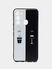 Бирюзовый силиконовый чехол для Tecno Spark Go 2022/Spark 8C (Спарк 8С), с принтом, с рисунком
