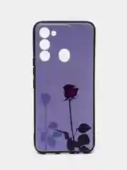 Серебряный силиконовый чехол для Tecno Spark Go 2022/Spark 8C (Спарк 8С), с принтом, с рисунком