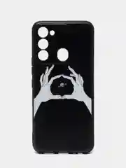 Пастельно-коралловый силиконовый чехол для Tecno Spark Go 2022/Spark 8C (Спарк 8С), с принтом, с рисунком