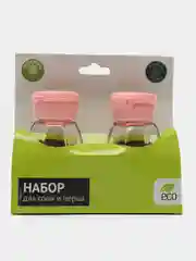 Розовый набор для соли и перца, стекло и пластик