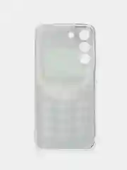 Угольный силиконовый чехол на Samsung Galaxy S22 / Самсунг S22 прозрачный с рисунком, защита камеры