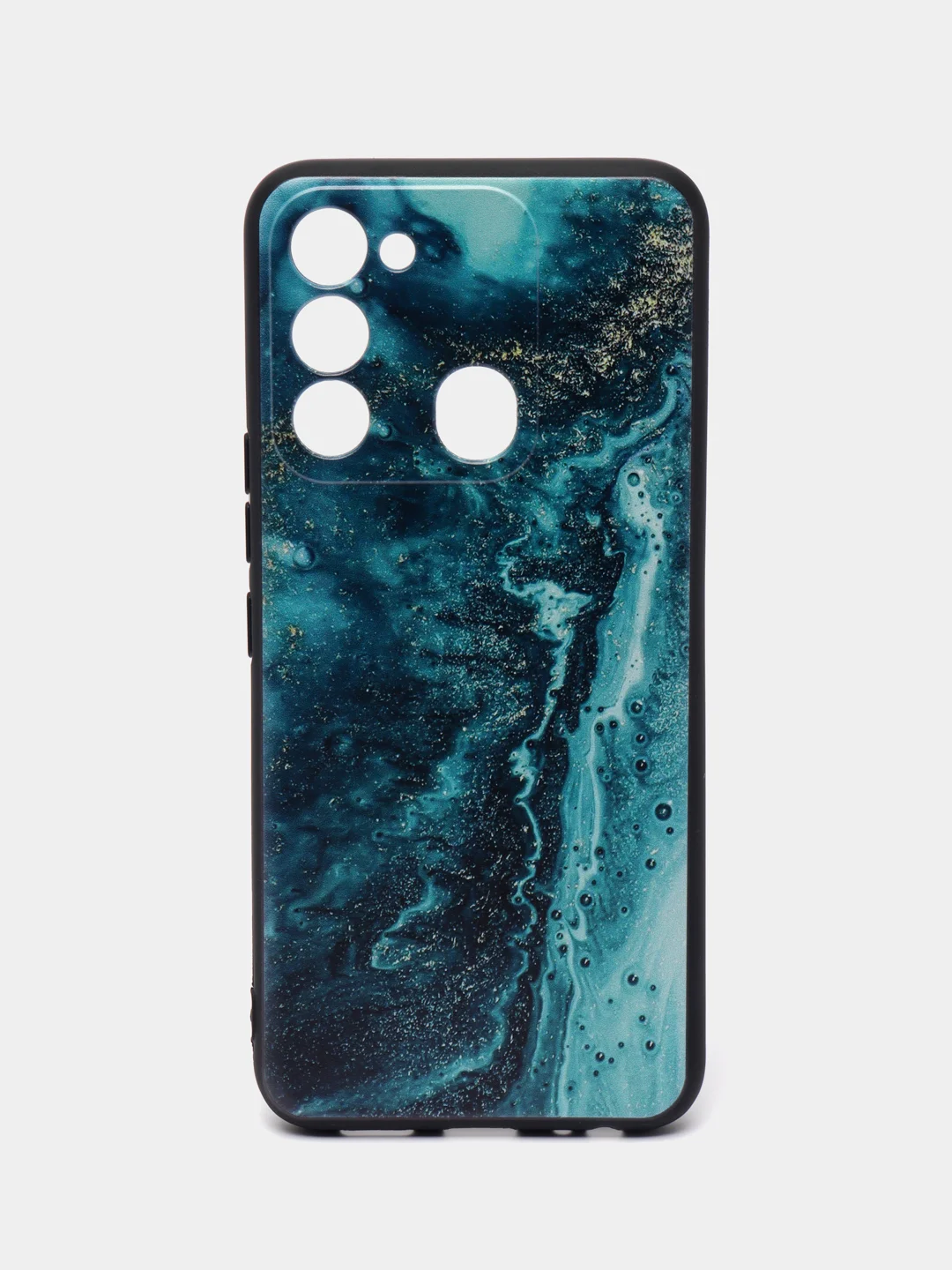 Тёмно-бирюзовый силиконовый чехол для Tecno Spark Go 2022/Spark 8C (Спарк 8С), с принтом, с рисунком