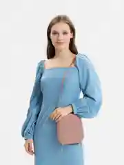Пудровый сумка женская через плечо