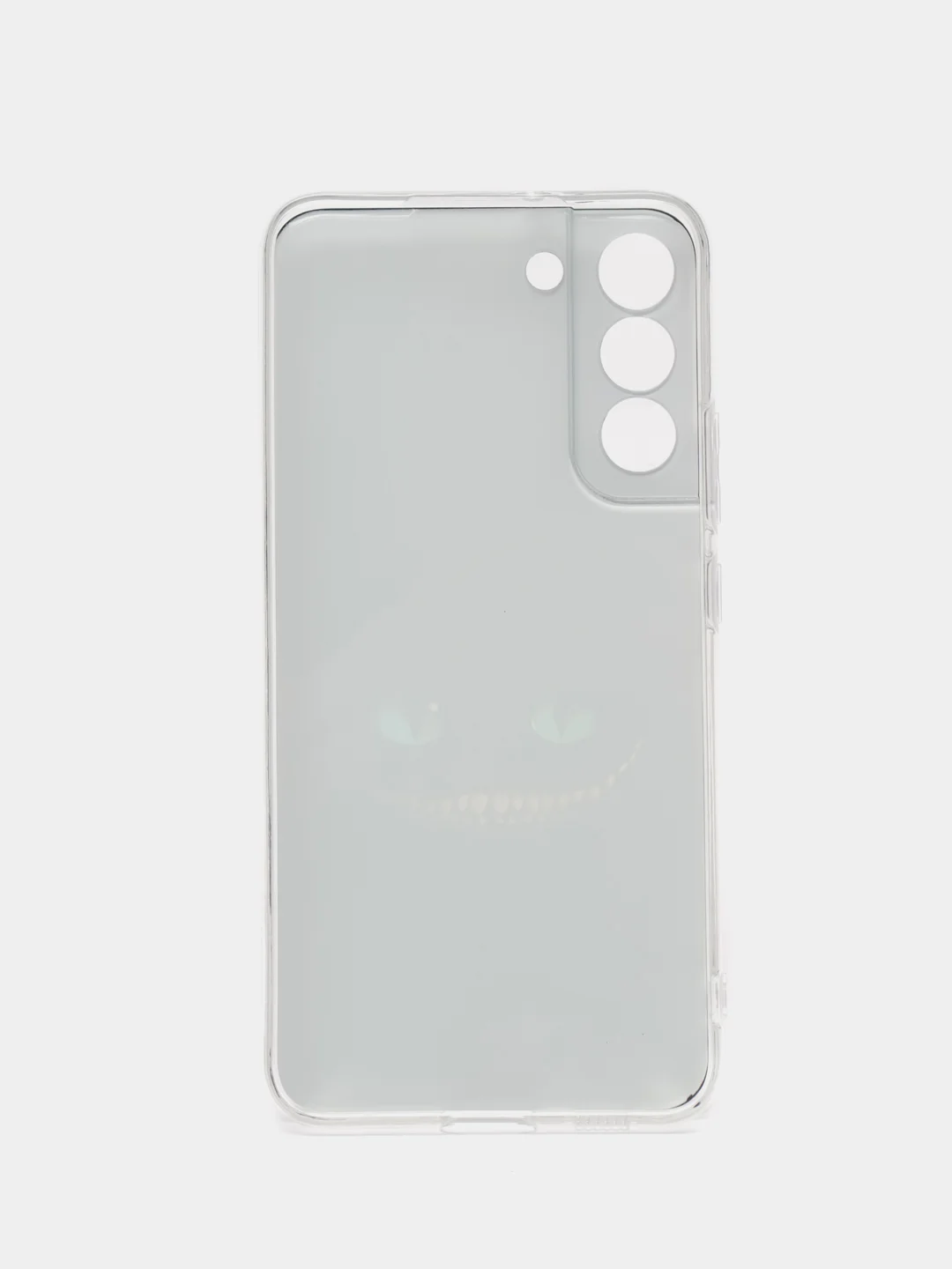 Черный чехол на Samsung Galaxy S22 Plus / Самсунг S22 Plus прозрачный, с рисунком, защита камеры