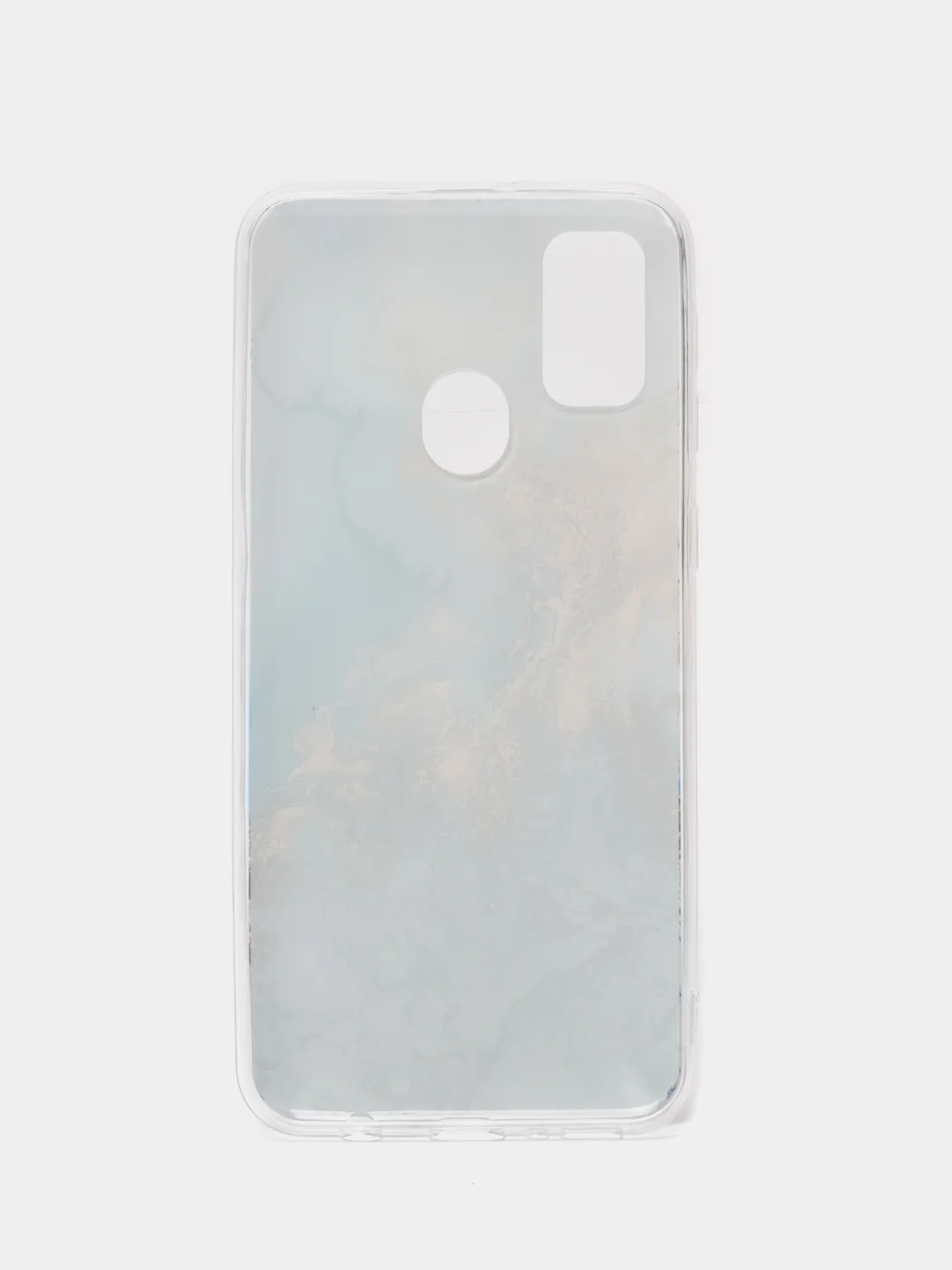 Голубой силиконовый чехол на Samsung Galaxy M21/M30s / Самсунг М21/М30s с рисунком, защита камеры