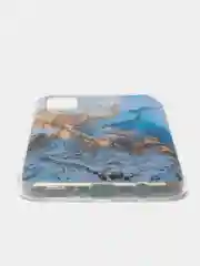 Голубой силиконовый чехол на Samsung Galaxy M21/M30s / Самсунг М21/М30s с рисунком, защита камеры