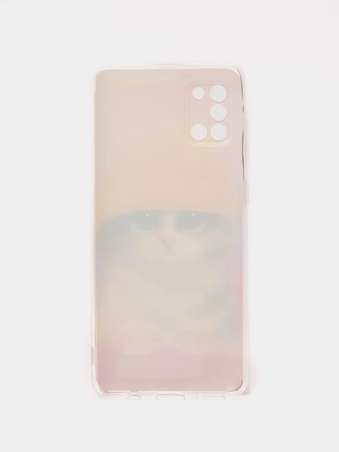 Желтый силиконовый чехол на Samsung Galaxy A31 / Самсунг А31 прозрачный с рисунком, защита камеры