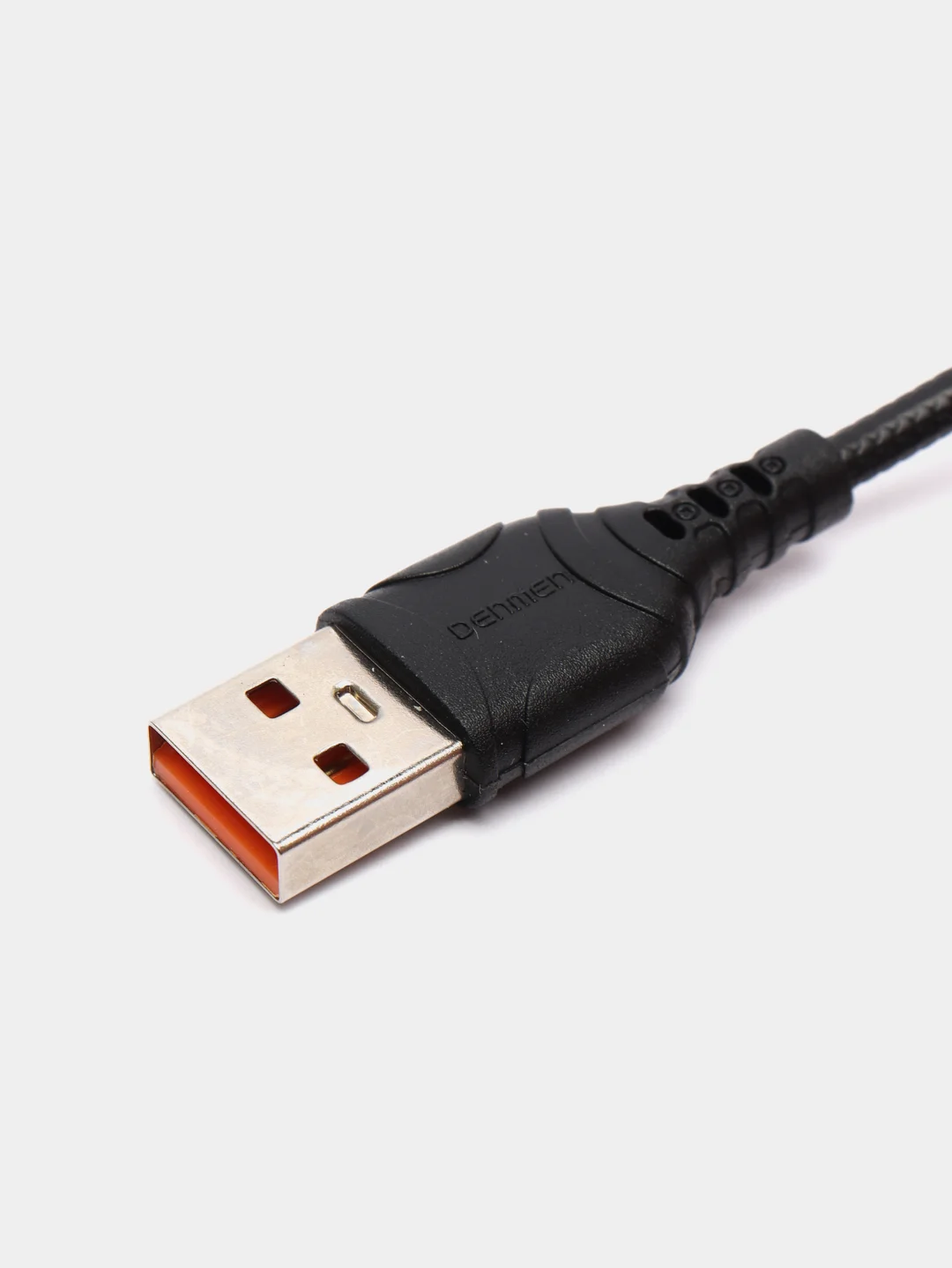 Черный usb кабель зарядный, 1.0м, DENMEN D06 2.4A, TypeC/MicroUSB/Lightning для Android и iPhone