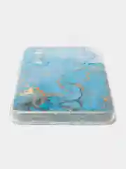 Светло-синий силиконовый чехол на Huawei P30 / Хуавей P30 прозрачный, с рисунком, защита камеры