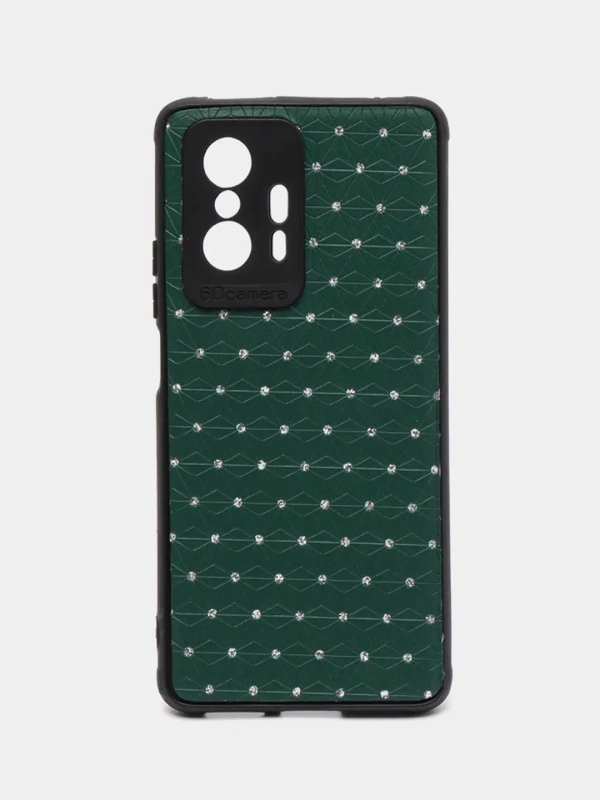 Чехол Xiaomi 11T, Xiaomi 11T Pro (Сяоми 11Т, 11Т Про) силиконовый под кожу со стразами