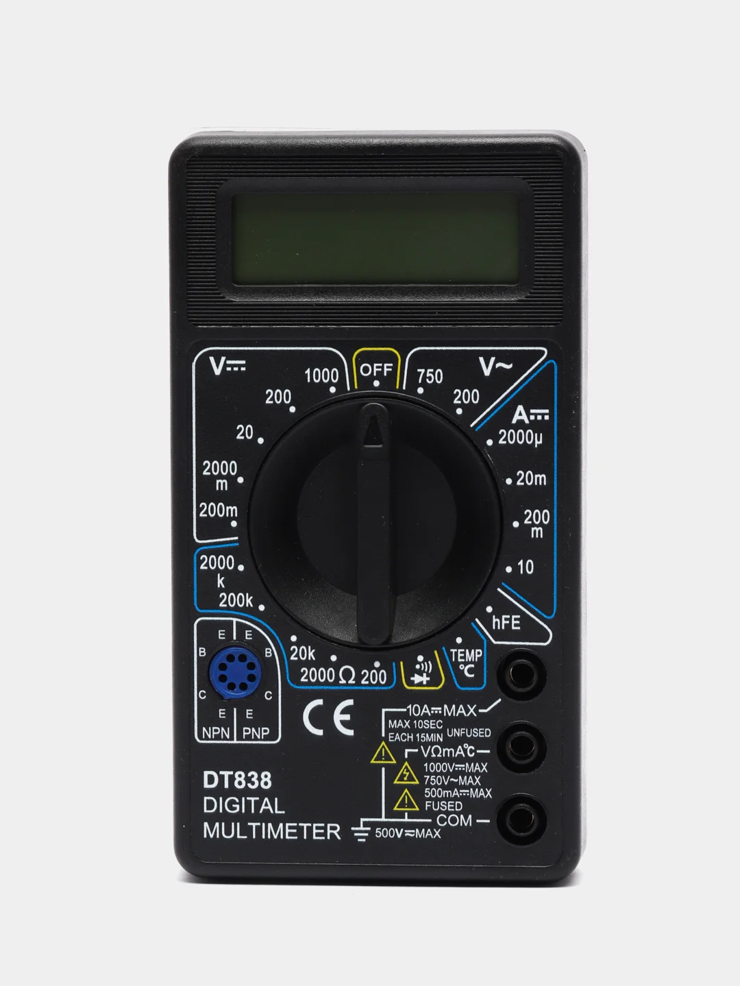 Мультиметр цифровой dt-838 с звуковой прозвонкой и батареей