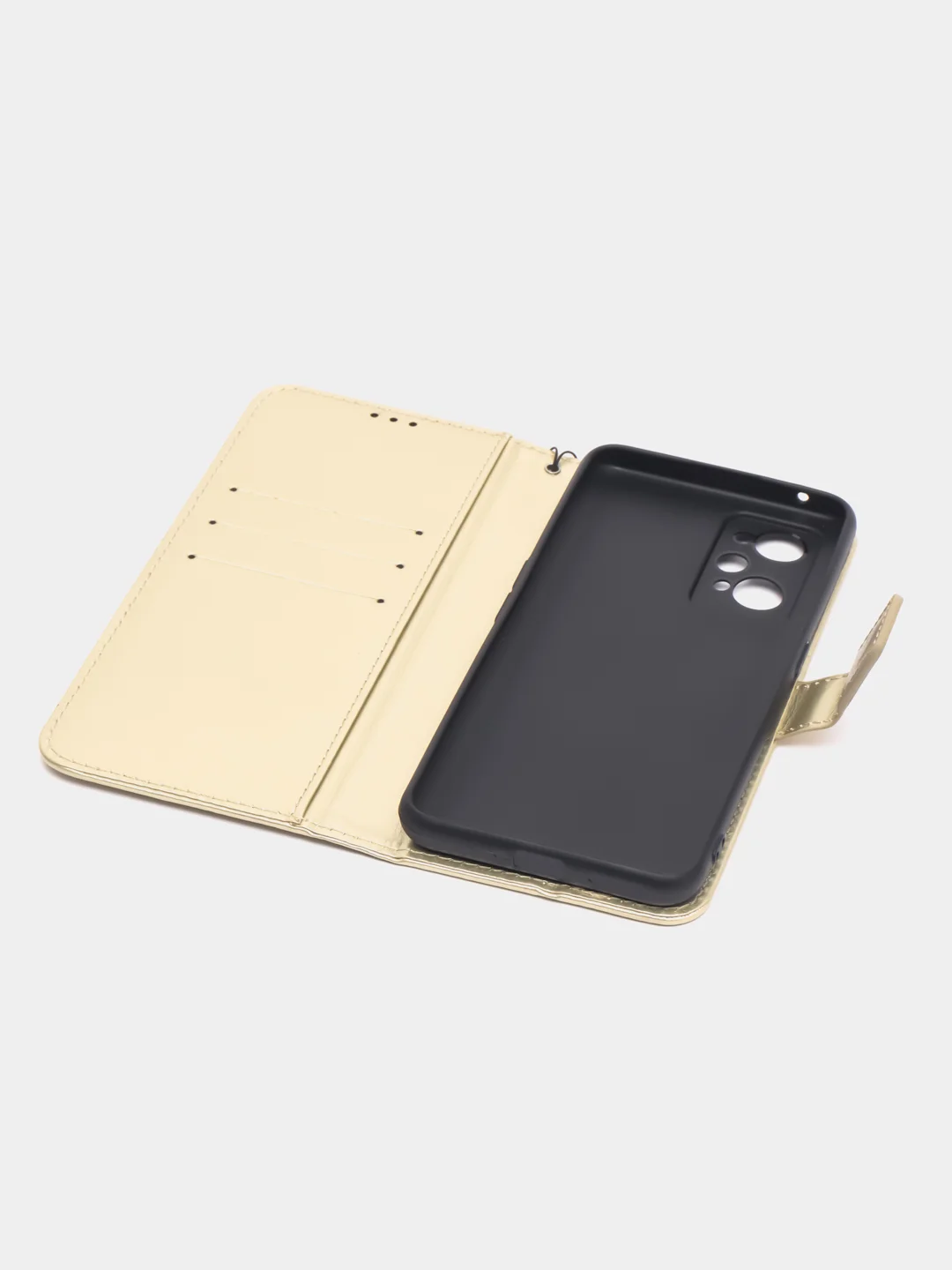 Золотой чехол-книжка для Realme GT Neo 2 5G / GT Neo 2, с магнитной застежкой (Реалми ГТ Нео 2)