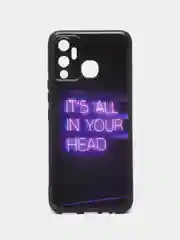 Серый силиконовый чехол для Infinix HOT 12 PLAY NFC, с принтом, с рисунком (Хот 12 Плей)