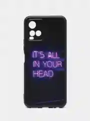 Серый силиконовый чехол для Vivo Y33s / Y21 2021, с принтом, с рисунком (Виво У33С / у21 2021)