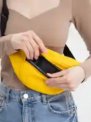 Желтый сумка поясная с цепочкой, сумка на пояс, сумка через плечо, женская, мужская