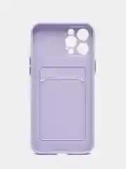 Лавандовый силиконовый чехол для Apple iPhone 12 Pro Max,(Айфон 12про макс), с карманом для карт