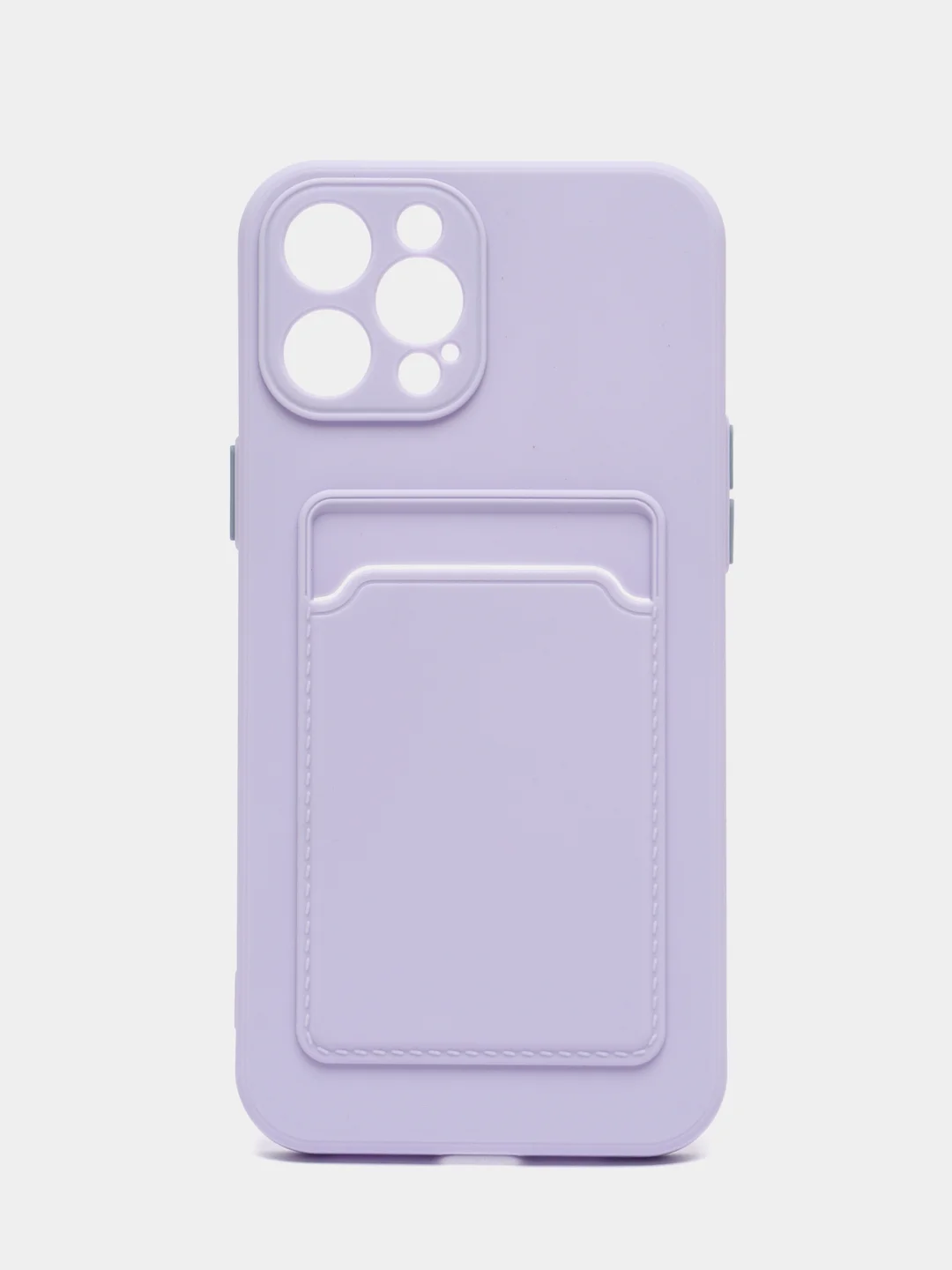 Лавандовый силиконовый чехол для Apple iPhone 12 Pro Max,(Айфон 12про макс), с карманом для карт