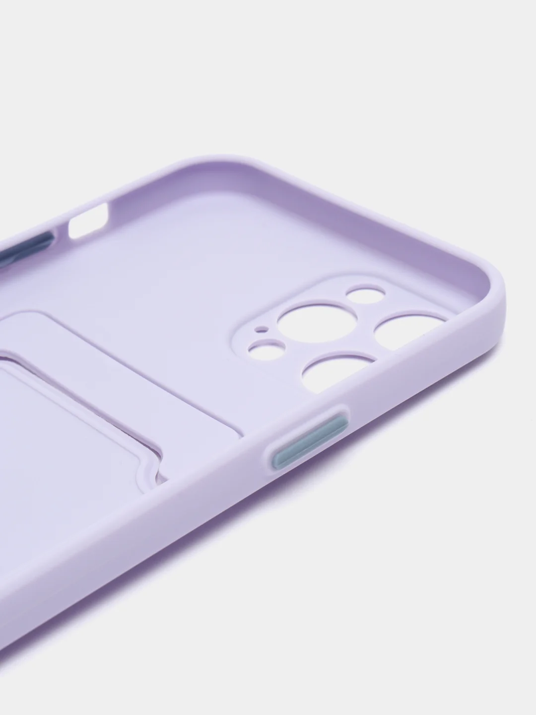 Лавандовый силиконовый чехол для Apple iPhone 12 Pro Max,(Айфон 12про макс), с карманом для карт