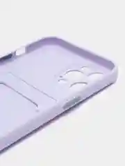 Лавандовый силиконовый чехол для Apple iPhone 12 Pro Max,(Айфон 12про макс), с карманом для карт