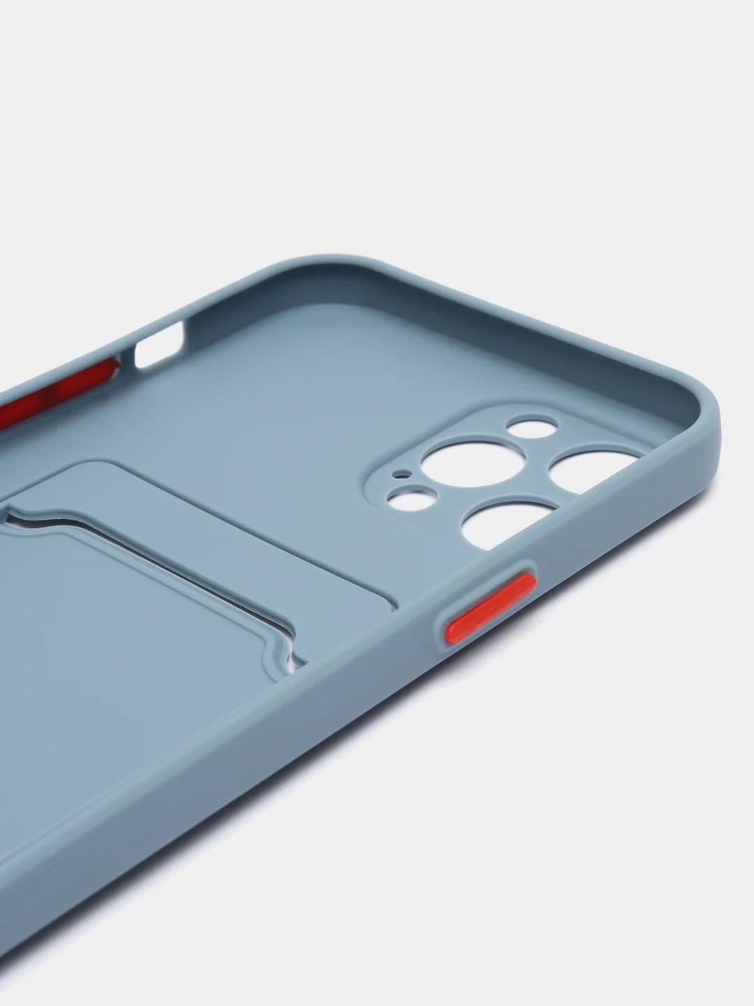 Синий меланж силиконовый чехол для Apple iPhone 12 Pro Max,(Айфон 12про макс), с карманом для карт