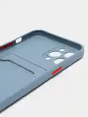 Синий меланж силиконовый чехол для Apple iPhone 12 Pro Max,(Айфон 12про макс), с карманом для карт