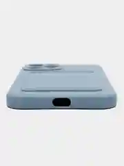 Синий меланж силиконовый чехол для Apple iPhone 12 Pro Max,(Айфон 12про макс), с карманом для карт