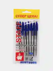 Ручки шариковые синие STAFF Basic Budget BP-05, 8 штук, узел 1 мм, линия 0,5 мм, 143874