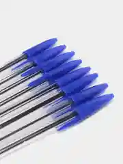 Ручки шариковые синие STAFF Basic Budget BP-05, 8 штук, узел 1 мм, линия 0,5 мм, 143874