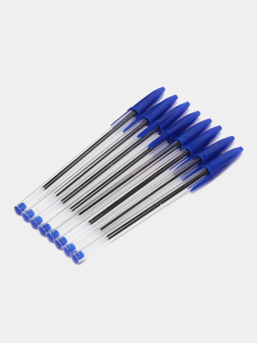 Ручки шариковые синие STAFF Basic Budget BP-05, 8 штук, узел 1 мм, линия 0,5 мм, 143874