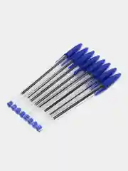 Ручки шариковые синие STAFF Basic Budget BP-05, 8 штук, узел 1 мм, линия 0,5 мм, 143874