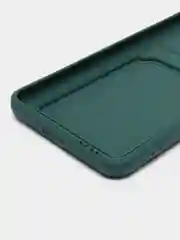 Тёмно-зелёный чехол силиконовый для Xiaomi Mi 11 Lite, (Сяоми Ми 11 Лайт), с карман для карт, прозрачный