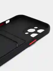 Черный силиконовый чехол для Apple iPhone 12 Pro Max,(Айфон 12про макс), с карманом для карт