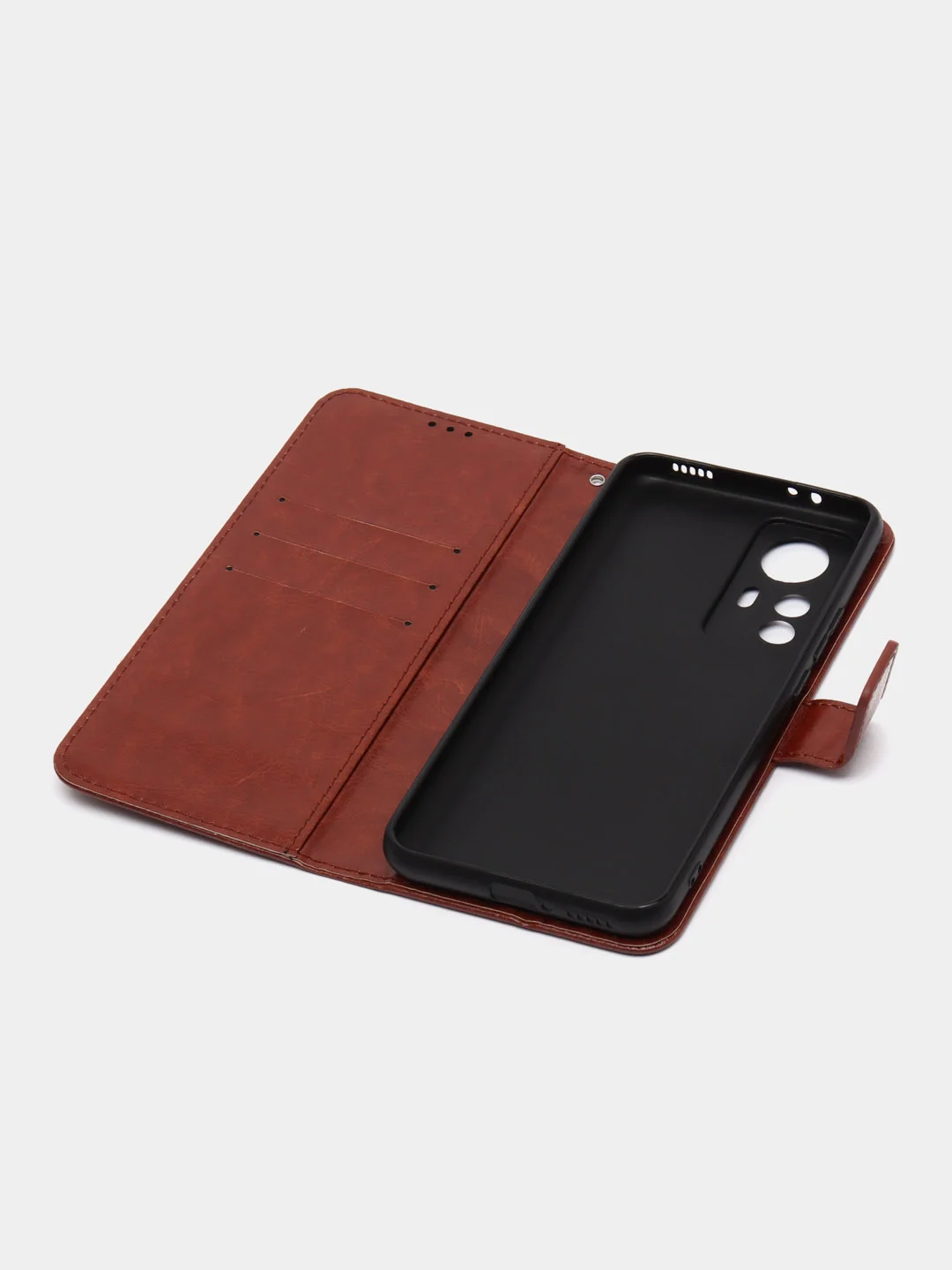 Багровый чехол-книжка с магнитной застежкой для Xiaomi 12T (Сяоми 12Т)