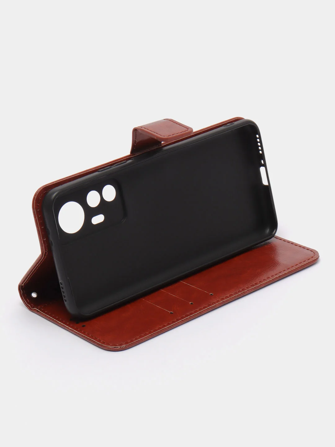 Багровый чехол-книжка с магнитной застежкой для Xiaomi 12T (Сяоми 12Т)