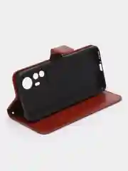 Багровый чехол-книжка с магнитной застежкой для Xiaomi 12T (Сяоми 12Т)