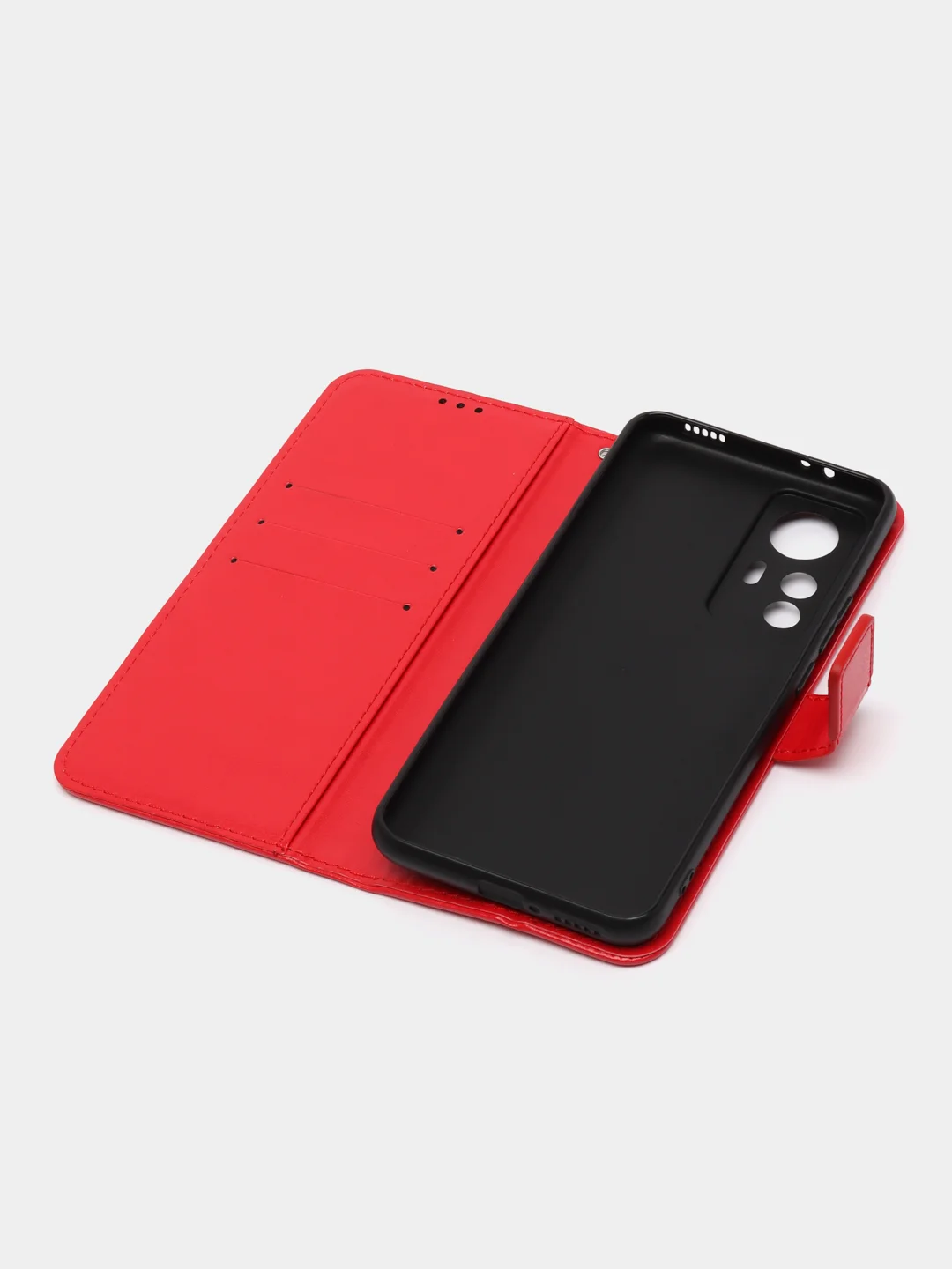 Красный чехол-книжка с магнитной застежкой для Xiaomi 12T (Сяоми 12Т)