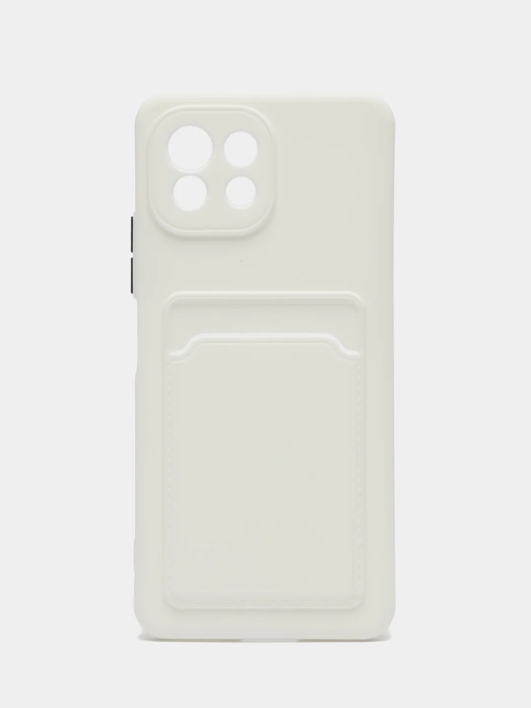Белый чехол силиконовый для Xiaomi Mi 11 Lite, (Сяоми Ми 11 Лайт), с карман для карт, прозрачный