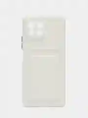 Белый чехол силиконовый для Xiaomi Mi 11 Lite, (Сяоми Ми 11 Лайт), с карман для карт, прозрачный