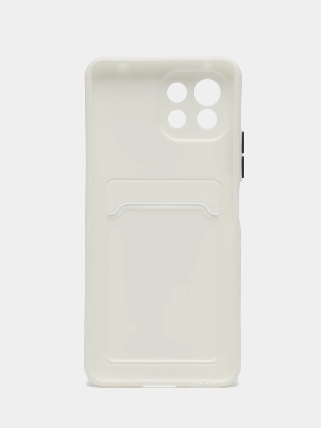 Белый чехол силиконовый для Xiaomi Mi 11 Lite, (Сяоми Ми 11 Лайт), с карман для карт, прозрачный