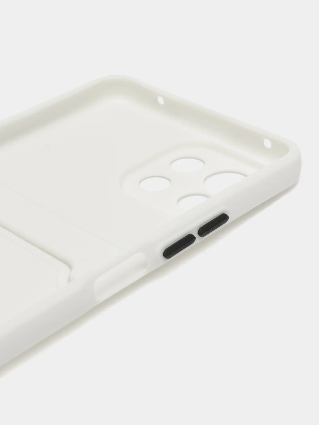 Белый чехол силиконовый для Xiaomi Mi 11 Lite, (Сяоми Ми 11 Лайт), с карман для карт, прозрачный