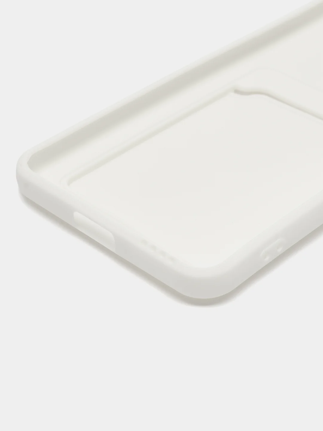 Белый чехол силиконовый для Xiaomi Mi 11 Lite, (Сяоми Ми 11 Лайт), с карман для карт, прозрачный